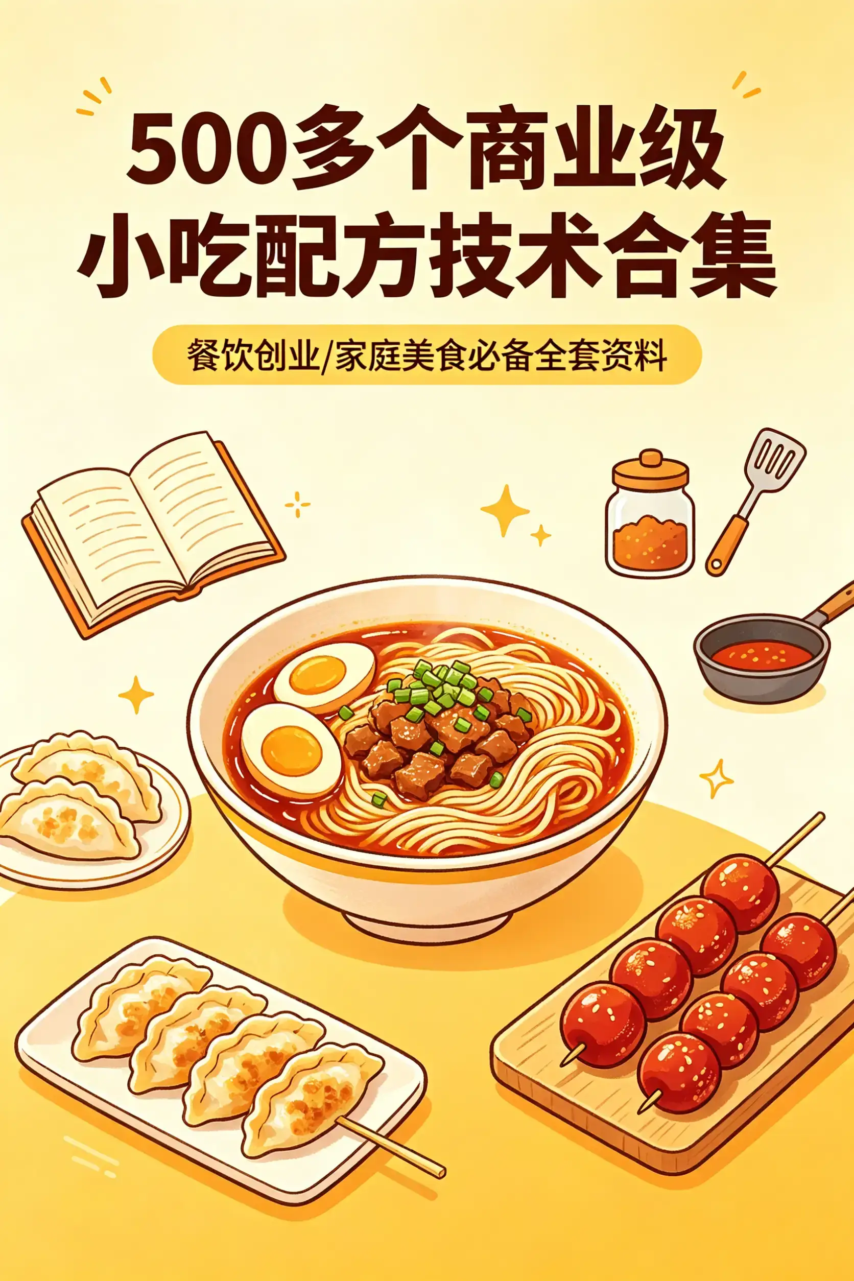 500多个商业级小吃配方技术合集：餐饮创业/家庭美食必备全套资料